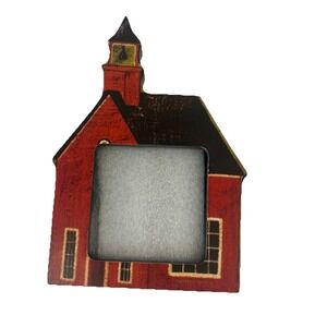Warren Kimble Baker SchoolHouse Photo Frame Fetco folk Primitive Country